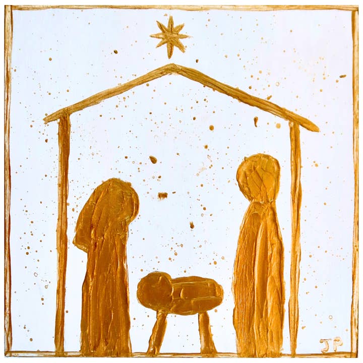 Nativity Shelf Sitter, 6 x 6 for wholesale by Jeanne Player Fine Art