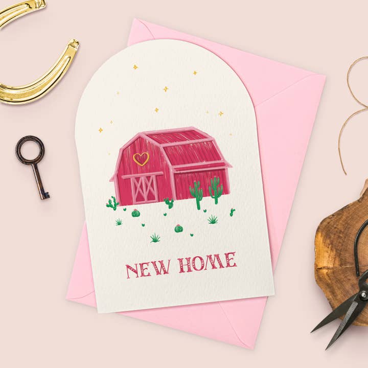 Neue Zuhause Karte | Western Cowboy Umzugskarte für den Großhandel von Vero Illustrates Art Prints and Greeting Cards