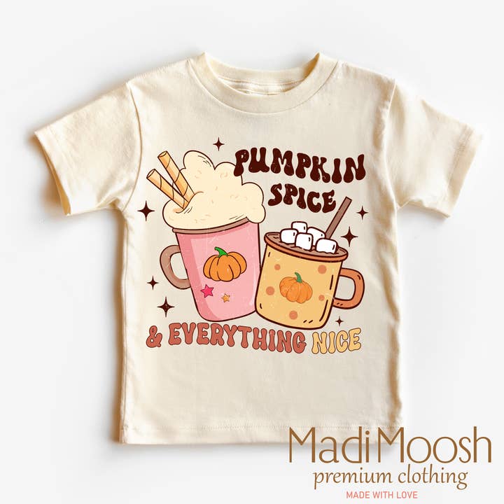 Chemise Pumpkin Spice And Everything Nice - T-shirt d'automne pour Thanksgiving pour la vente par Madi Moosh