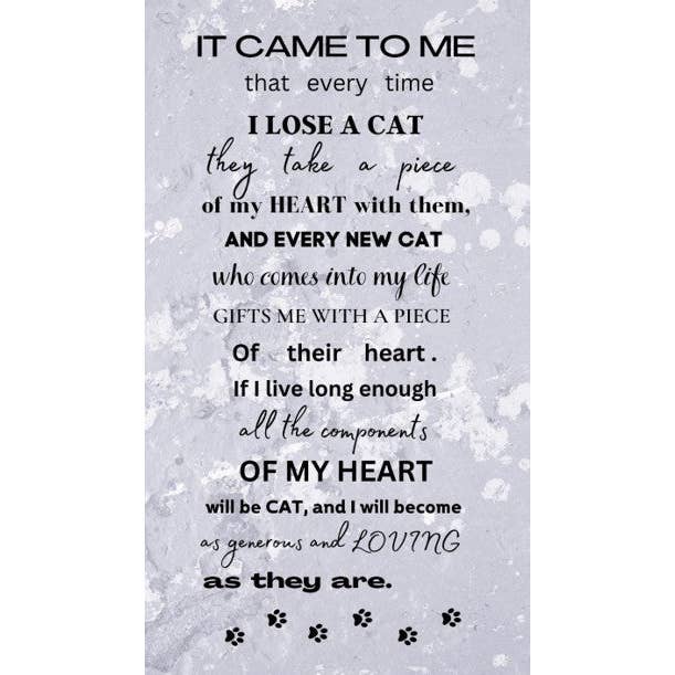 Chat Cœur - Art Mural de Deuil pour la vente par Roslyn Décor