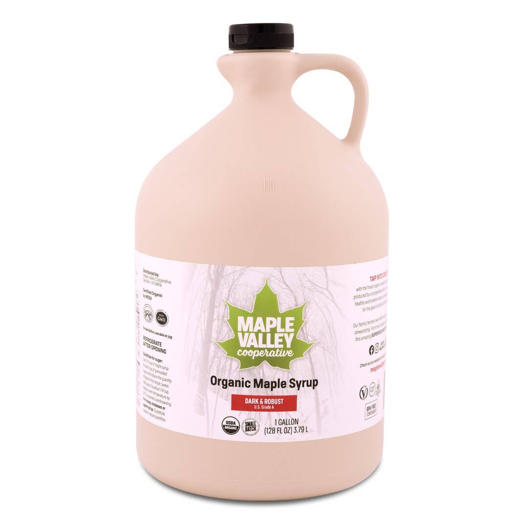 Maple Valley Cooperative - Wholesale Maple Syrup - Maple Syrup Organic Dark & Robust 128 oz. Jug (Gallon)0