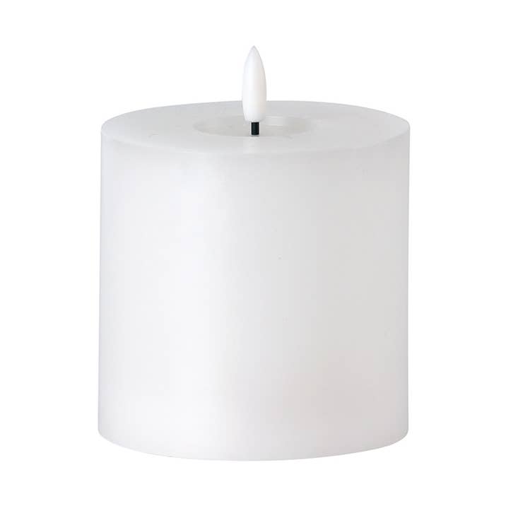 WHITE LED CANDLE 4x4 INCH for wholesale by Koppers Home