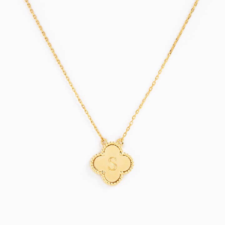 Sessori - Wholesale Pendant/Charm Necklace - Clover Letter Initial Pendant Necklace15