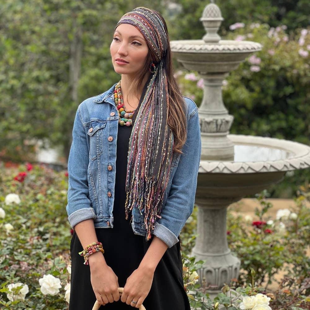 Humble Hilo – wholesale Scarf – Women's – Humble Hilo Multicolored Thread Artisan Scarf123