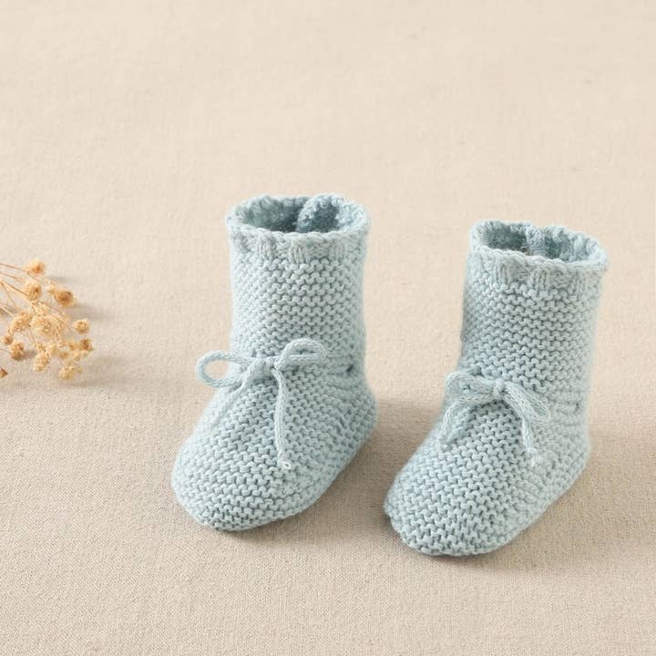 Dadati - Vente Chaussures de berceau – bébé - Chaussons bébés tricotés style bottines avec nœud4