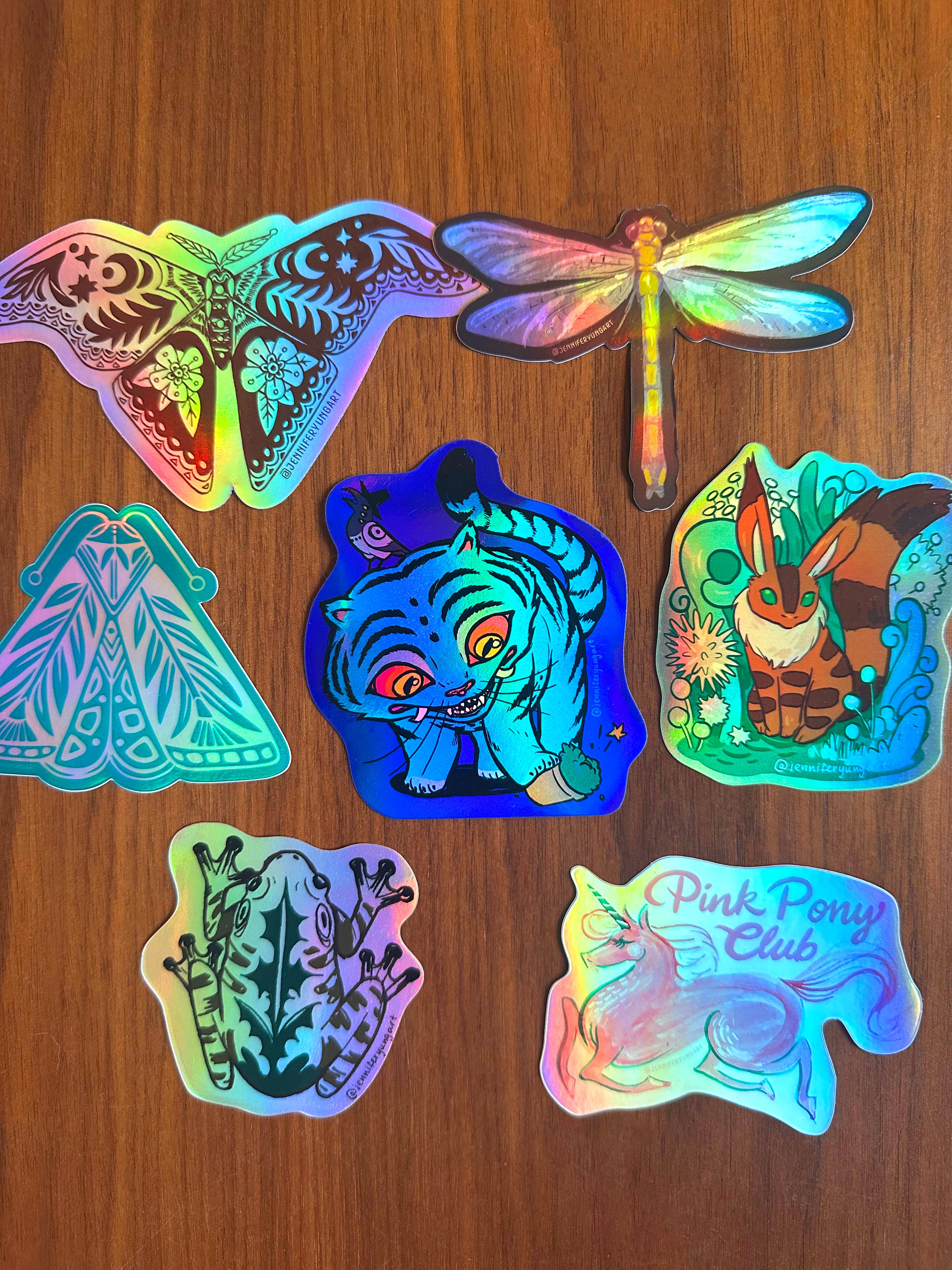 Jennifer Yung Art - Wholesale Sticker - Kpop Demon Derpy Tiger Holographic Sticker Decal2