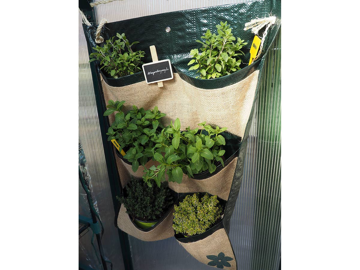 JARDIN Y NATURA OUTDOOR & GARDEN PRODUCTS SL – wholesale Wall planter – Vertical jute garden with 6 windows - WALL JUTE 63