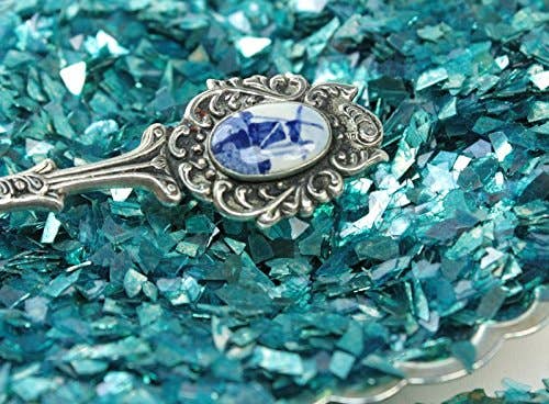 Teal Blue German Glass Glitter - Unique Super Shard Glitter for wholesale on Faire6