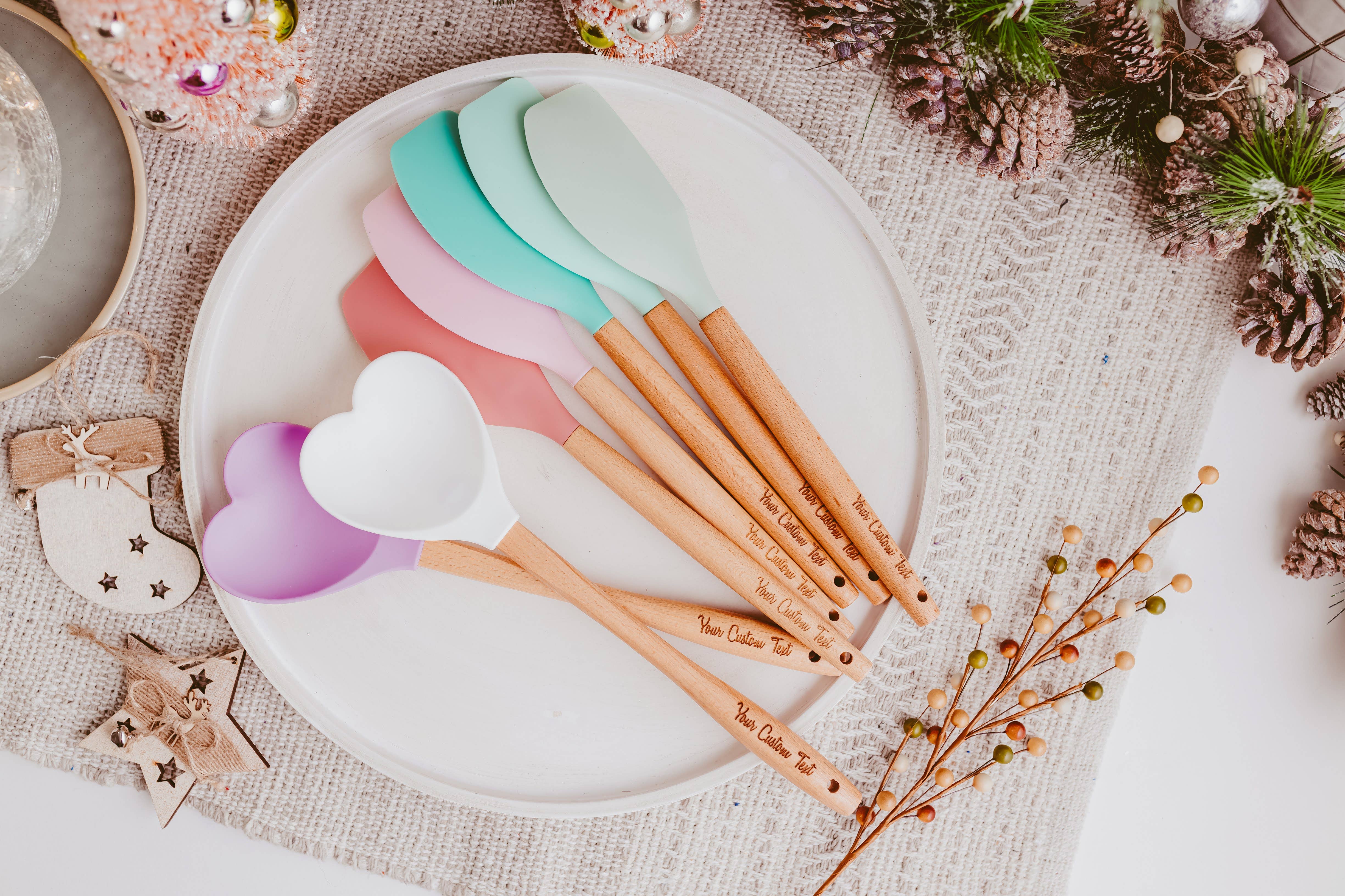 AFewSpareMoments - Wholesale Spatula/Turner - Spatulas, Engraved kitchen utensils, Wood, Silicone,14