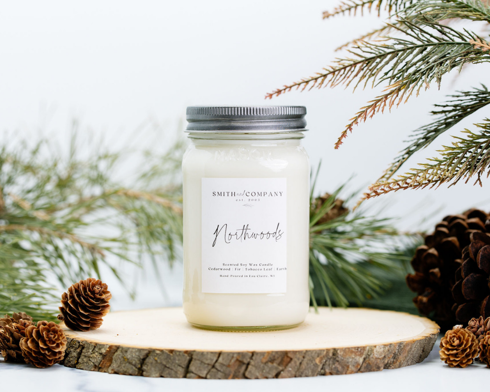 Smith and Company Candles - Vente Bougie en bocal - Northwoods | Bougie en pot Mason1