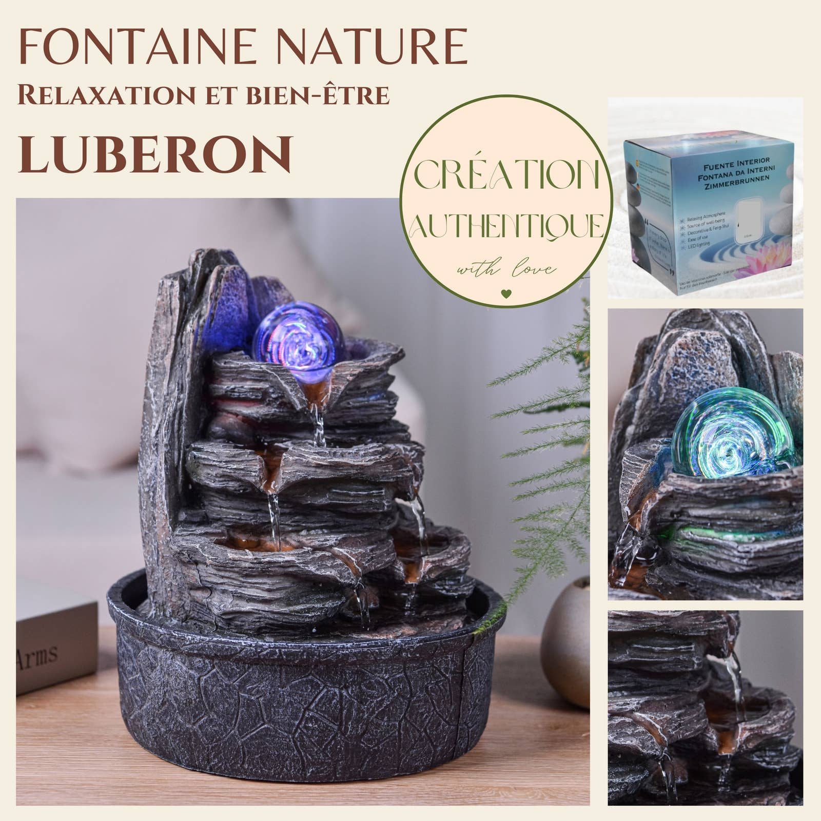 Zen'Arôme – wholesale Mantle scarf – Luberon Indoor Fountain - Zen Cascade Style Rock Effect1