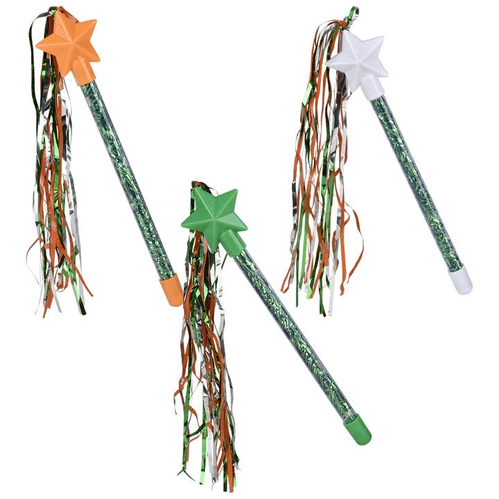 St. Patrick's Day Ster Tinsel Toverstok 9" - LLB Speelgoed voor wholesale door La Luna Bella - Toys