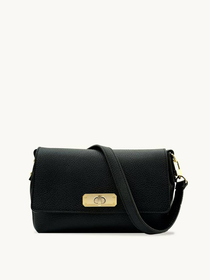 The Maisie Midi Black Leather Bag for wholesale by Apatchy London