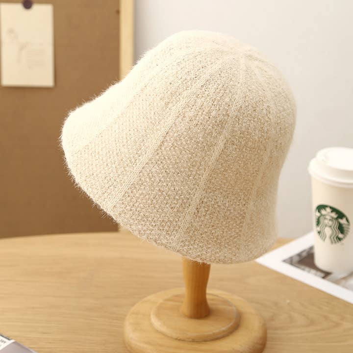 ACCITY - Wholesale Bucket Hat - Women's - ROUND TOP NEW STRIPED PLUSH KNIT BUCKET HAT_CWAB2860