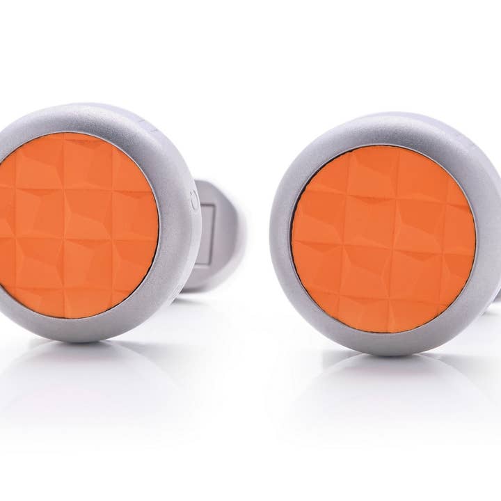 CUFFLINKS "So Leanschi" med orange "CLOU de PARIS" for engroshandel hos LEANSCHI