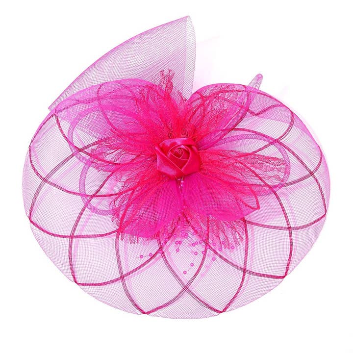 Diacly - Wholesale Fascinator Hat - Women's - Bold Mesh Flowers Top Flappy Fascinator7