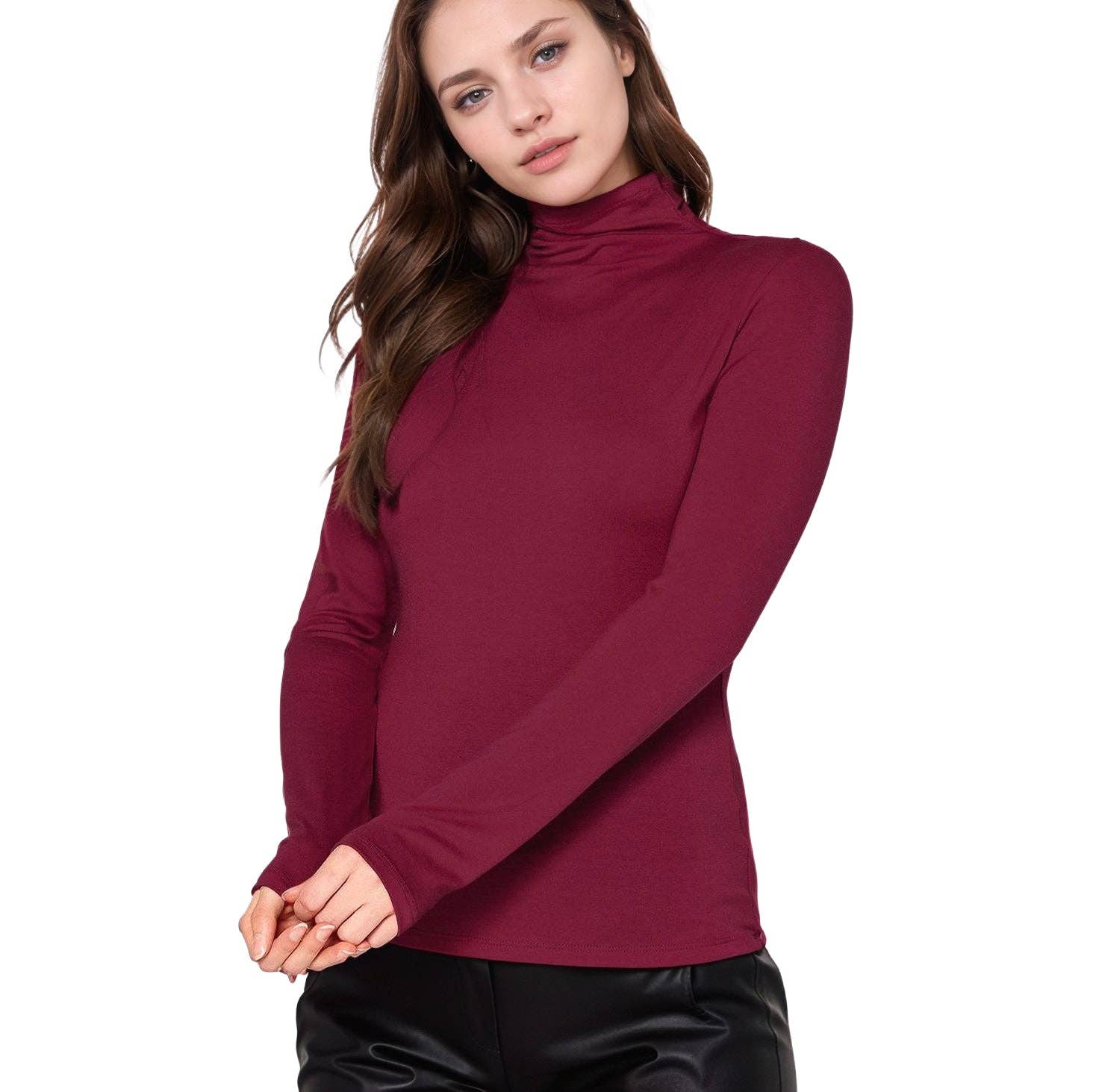 Robin K – wholesale Knit top – Women's – Bellatrix Women's Long Sleeve Turtle Neck Fitted Top7