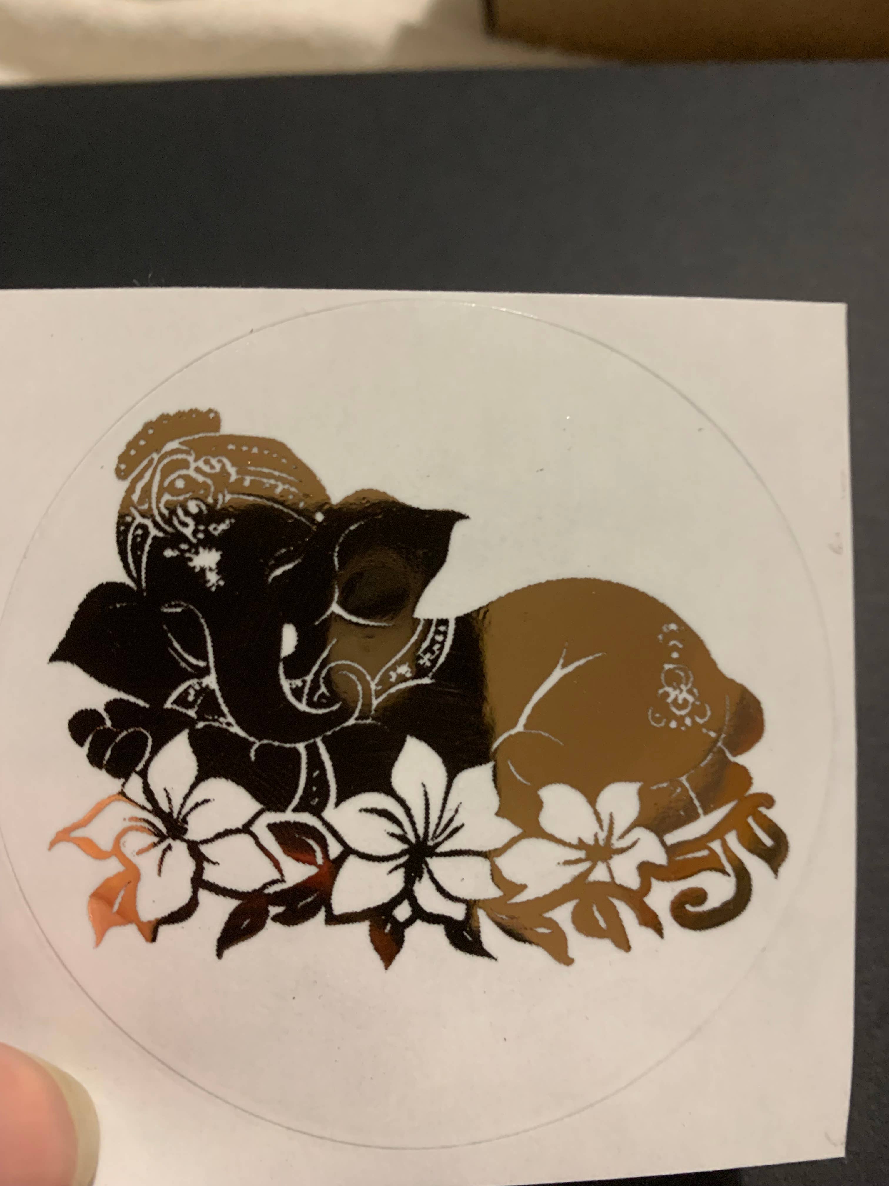 Spirit of Lemuria – wholesale Sticker – Ganesh Resting Foiled Sacred Geometry Sticker1