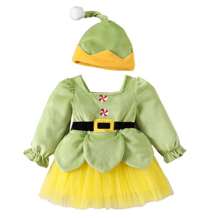 Fennco Styles - Wholesale Costume - Kids - ELF Dress Tutu Costume Dress and Hat