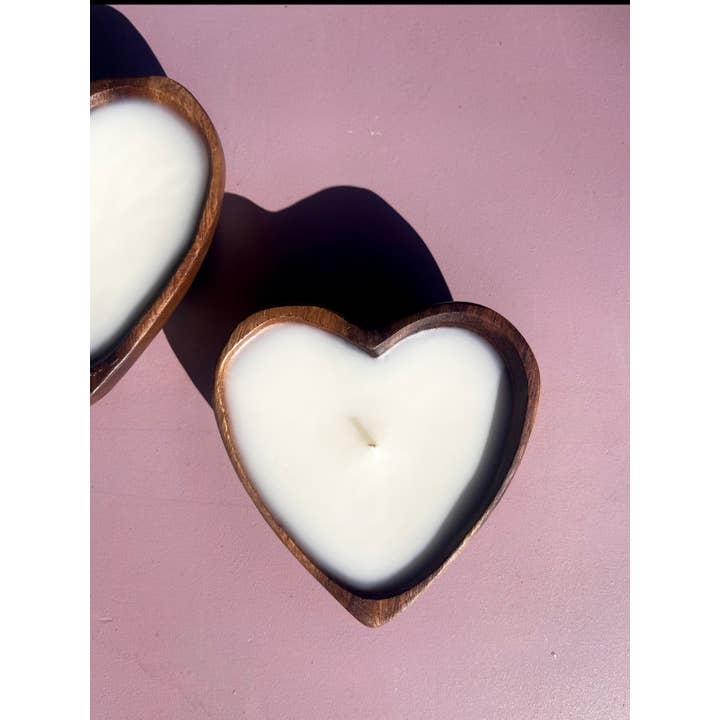 Candleglambyperry - Vente Bougie en bocal - Bougies en bois en forme de cœur1