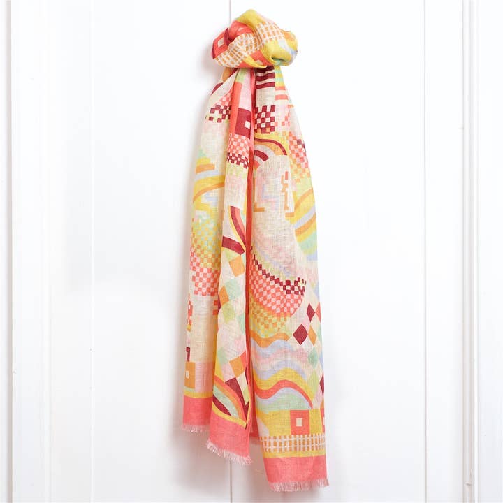 Geo Gelato Linen Scarf for wholesale by COLLIER CAMPBELL