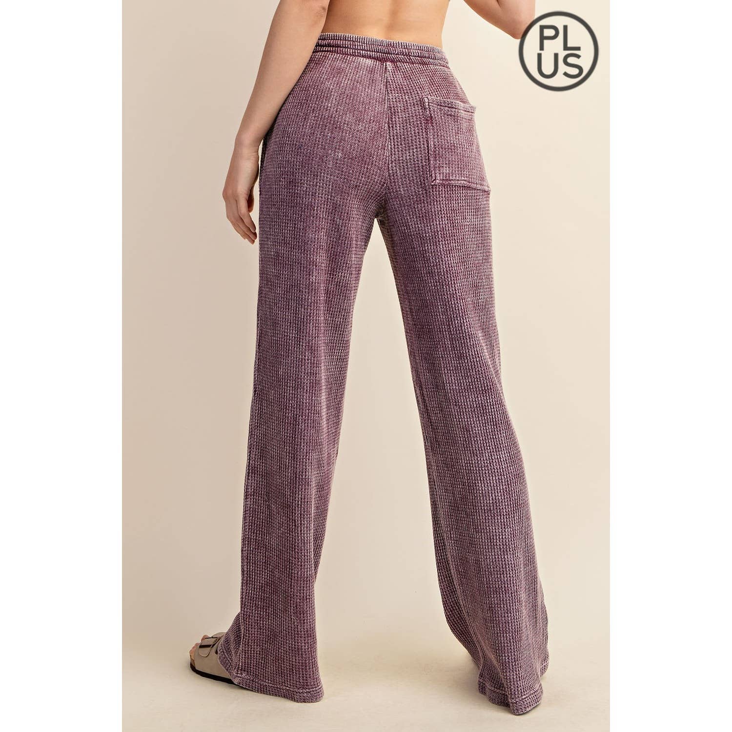 Rae Mode - Vente Pantalon de sport – femme - PANTALONS DE SURVÊTEMENT DROITS GAUFRÉS DÉLAVÉS AUX MINÉRAUX DE GRANDE TAILLE18