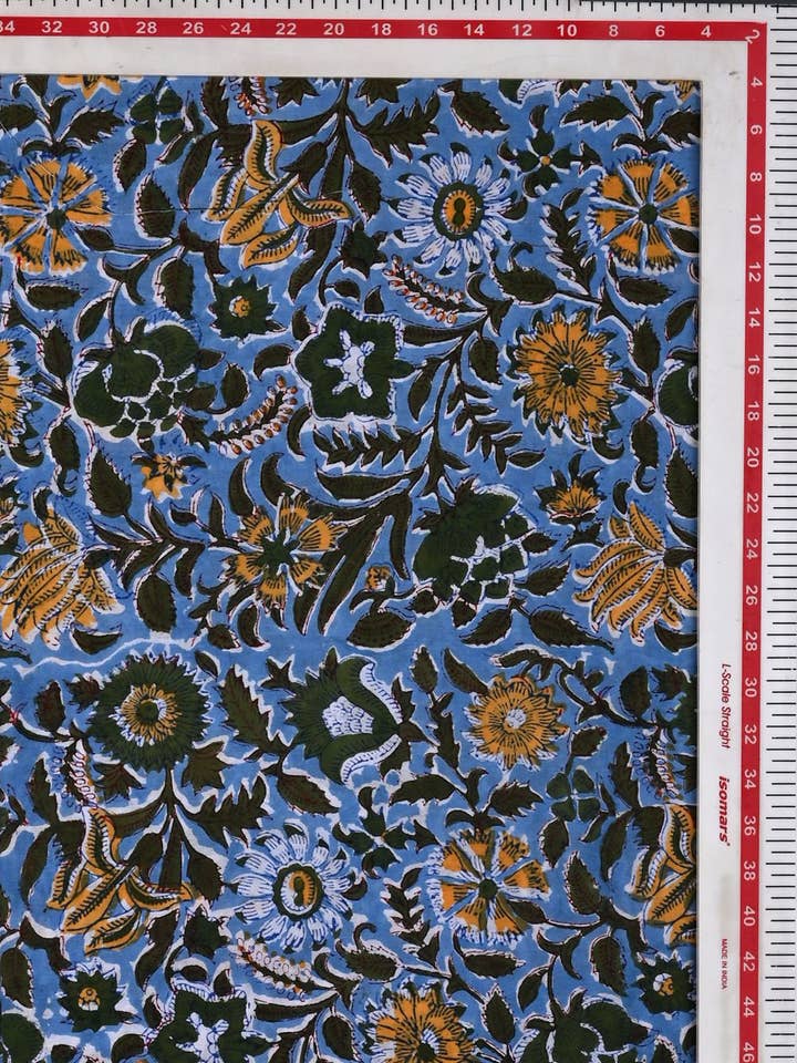 Hand Block Printed Fabrics - Handmade Fabric Yardage, fabric by the yard for wholesale by Jai Texart LLP