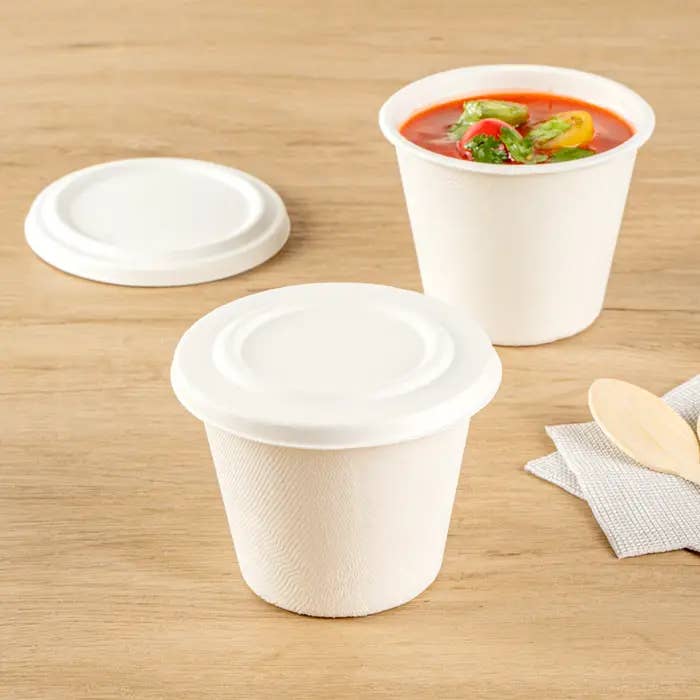 Reharvest - Venta al por mayor Taza desechable - Recipiente desechable para sopa compostable de 17 oz, 50 unidades Sin tapa