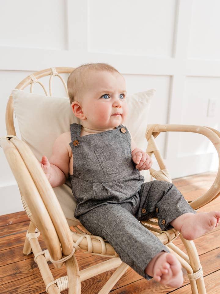 Yo Baby - Wholesale Overalls – Baby - Black Chambray Boys Infant Overall : Infant : Baby4
