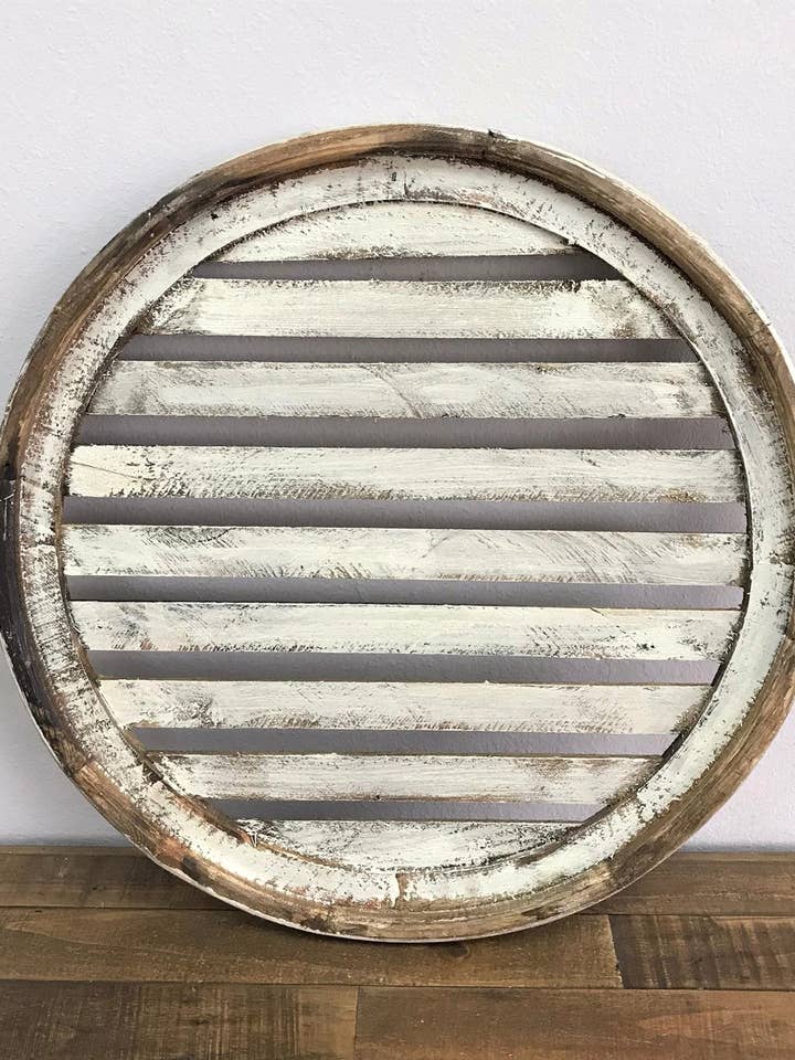 Rond houten raam, wit, handgemaakt - 4.12 voor wholesale door Rustic Farm