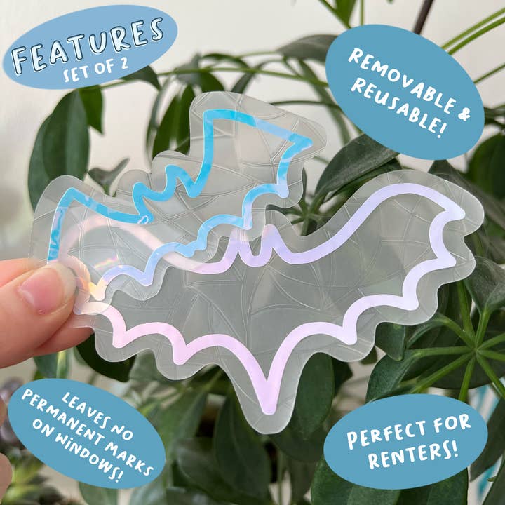 Poppodopolis – wholesale Suncatcher – Opal Bat Suncatcher Set1