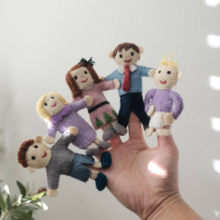 Play Planet – wholesale Fingerdocka - Barn och baby – Finger Family | Filt Finger Puppet Set1