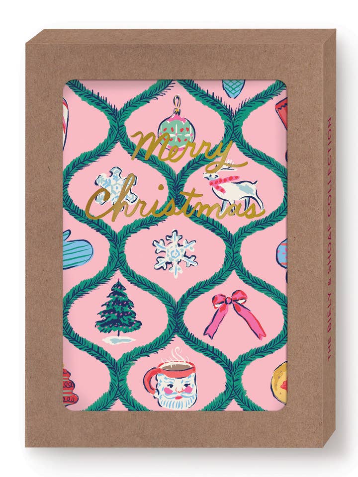 Vintage Motifs Christmas Boxed Holiday Cards - Set of 10 for wholesale by Biely & Shoaf
