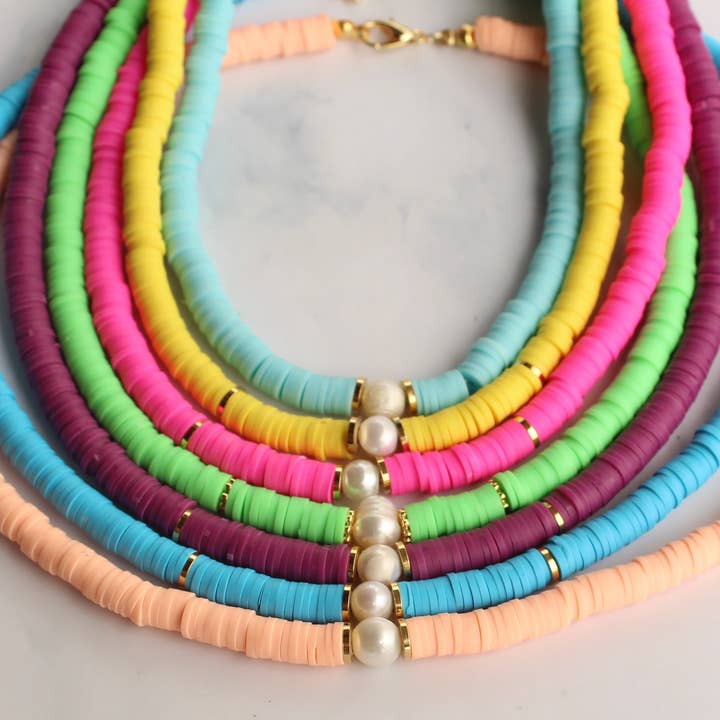 Heishi ferskvandsperle halskæder for engroshandel hos Creating Journey