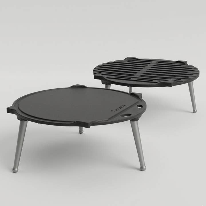BBQ GRATE PLATE 300: Chapa e grelha circular em ferro fundido por atacado de LUNAWAY CAST IRON