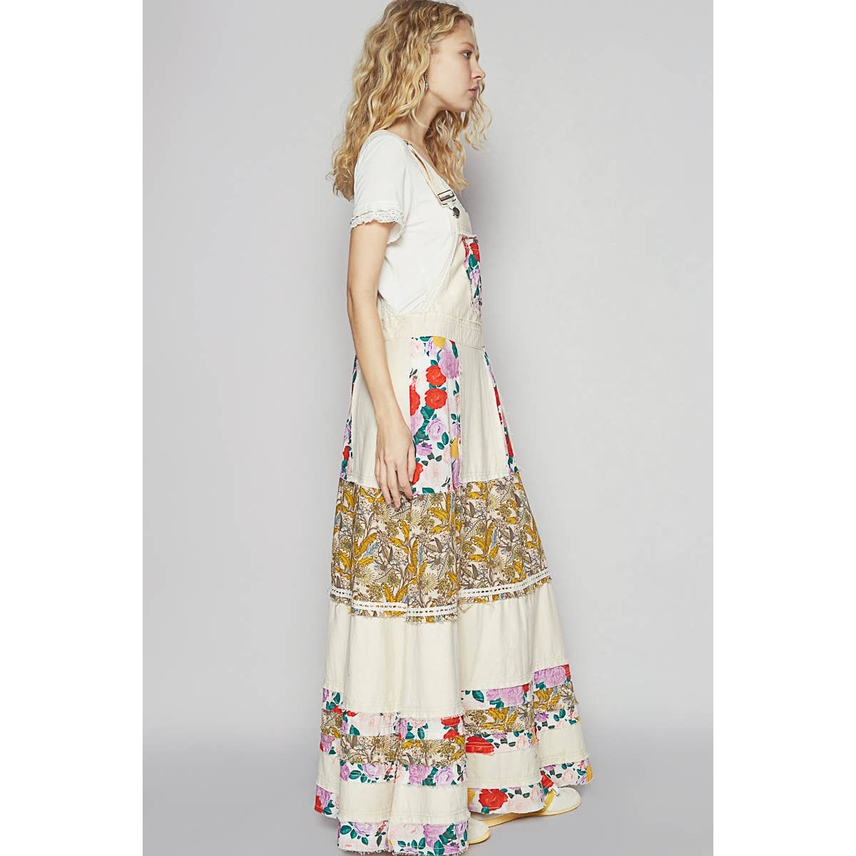 Pol Clothing - Wholesale Dress - Women's - Vintage Washed Front Pocket Floral Contrast Dress6