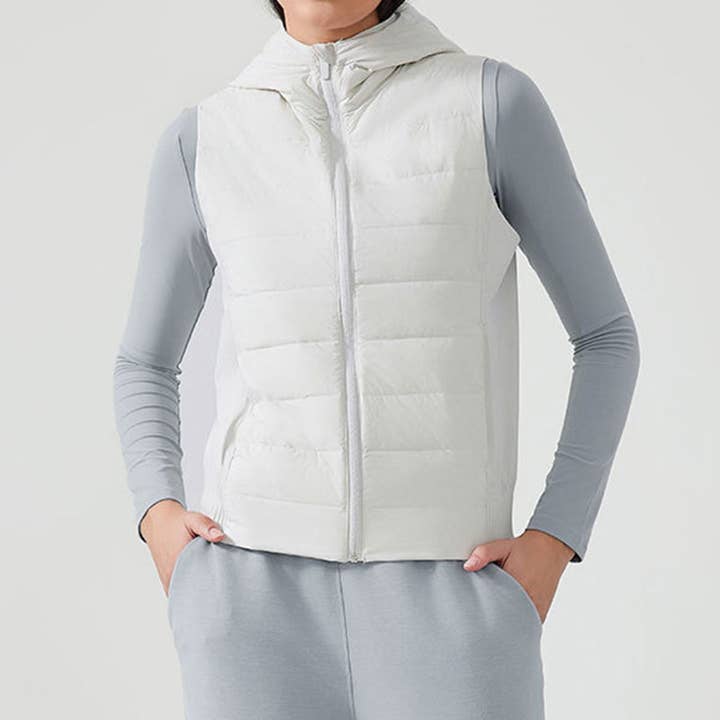 Autumn and Winter Lightweight Slim-fit Hooded Down Vest for wholesale by WONDERXFANS