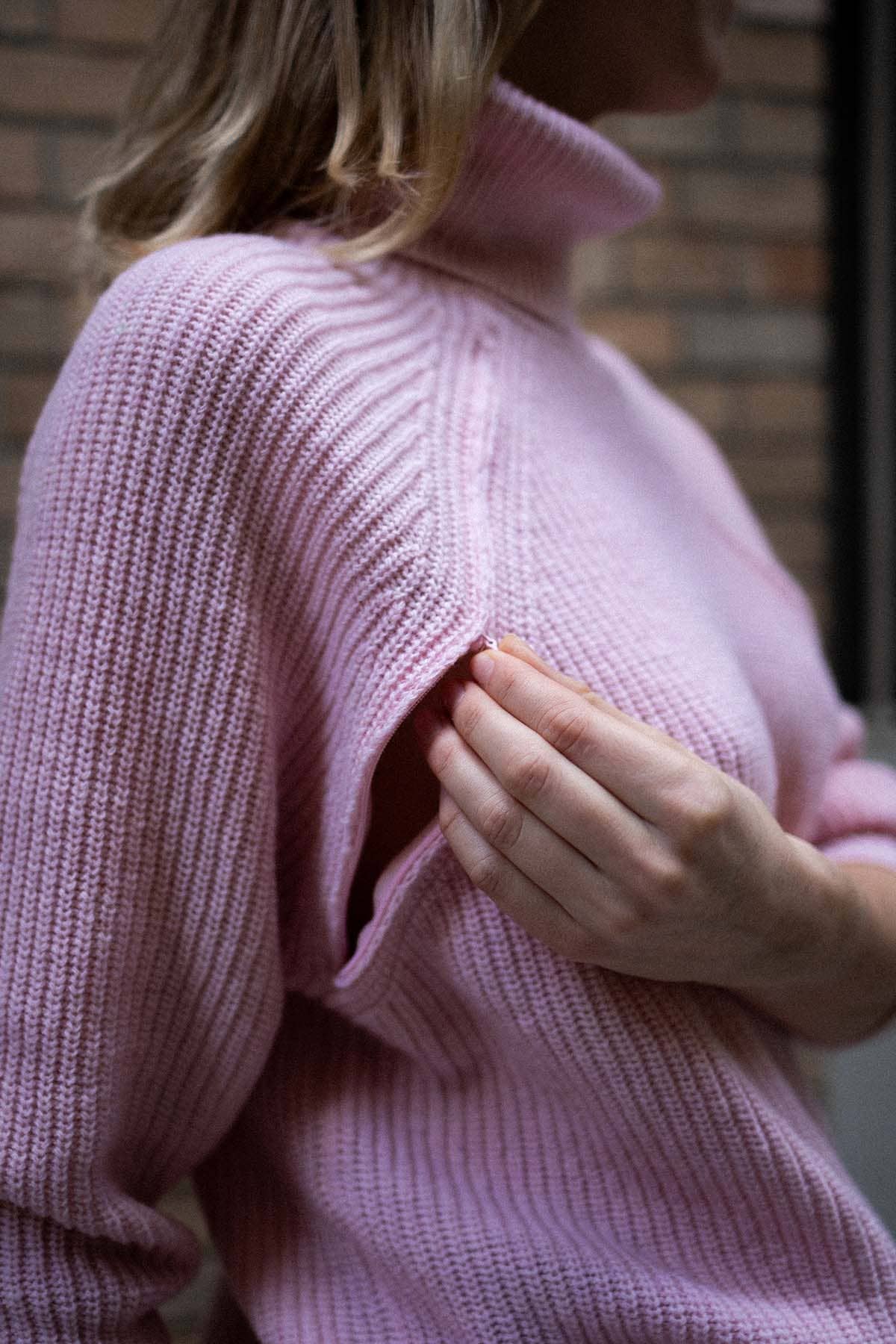 You&Milk - Wholesale Knit Sweater - Women's - Sweet Mama Nursing Sweater (Lilac, Pink)5