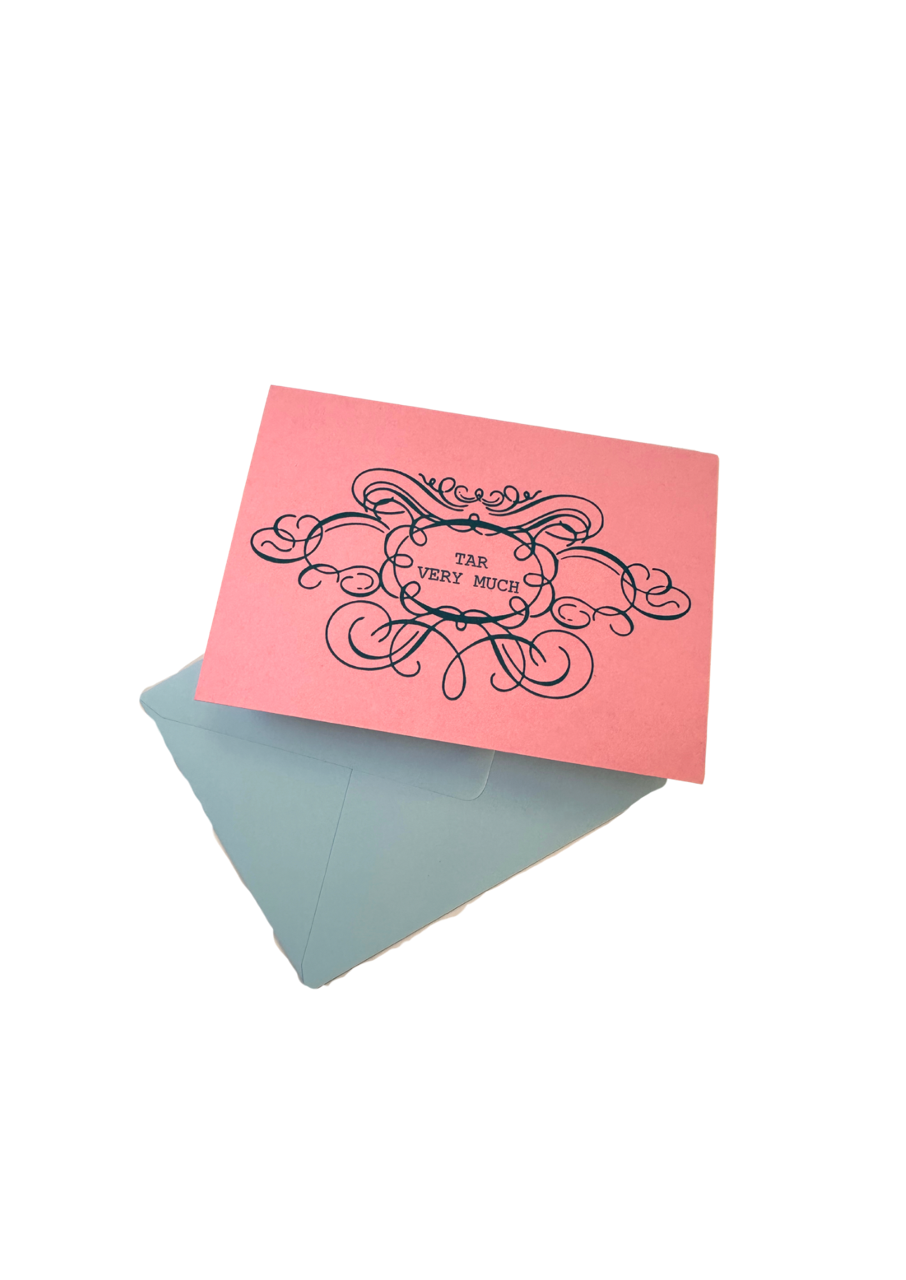 soch and co - Vente Cartes de remerciements - Carte de presse à lettre très goudronnée0