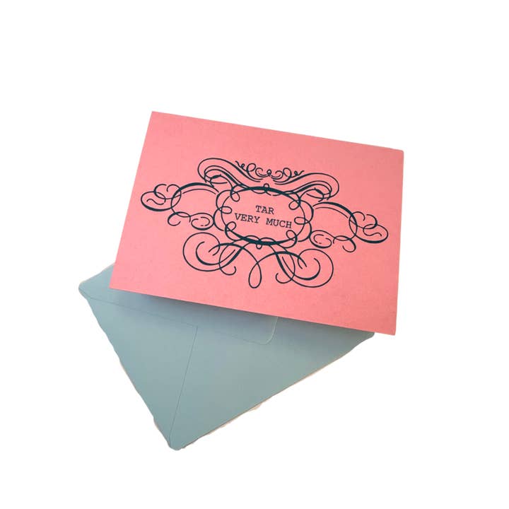 soch and co – wholesale Thank you card – Tar very much letterpress card