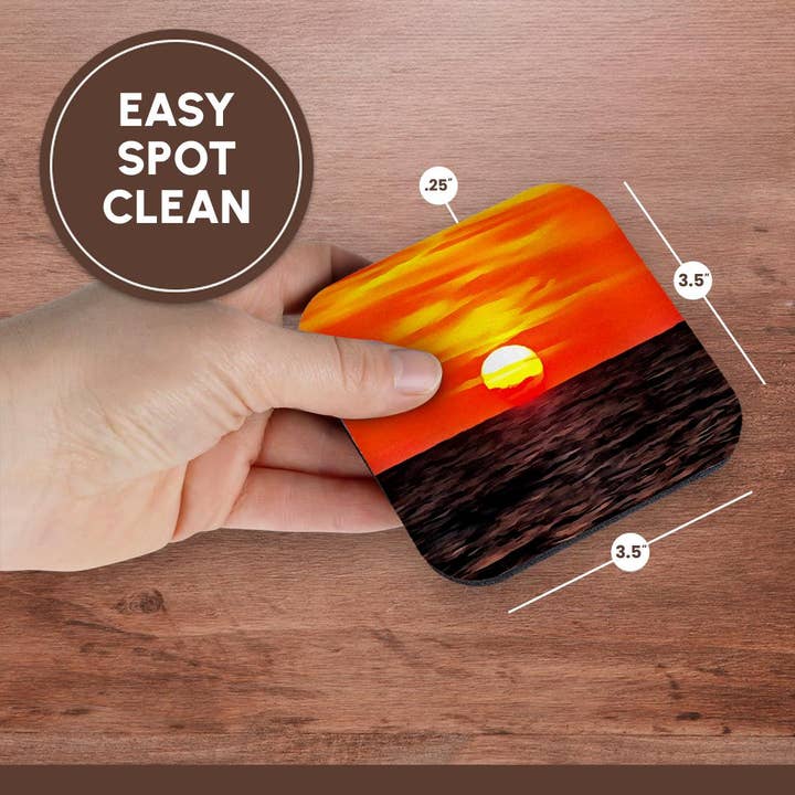 3dRose - Vendita all'ingrosso Sottobicchiere - 3dRose, Artistico Tramonto Arancione Egeo Akyaka, Sottobicchiere13