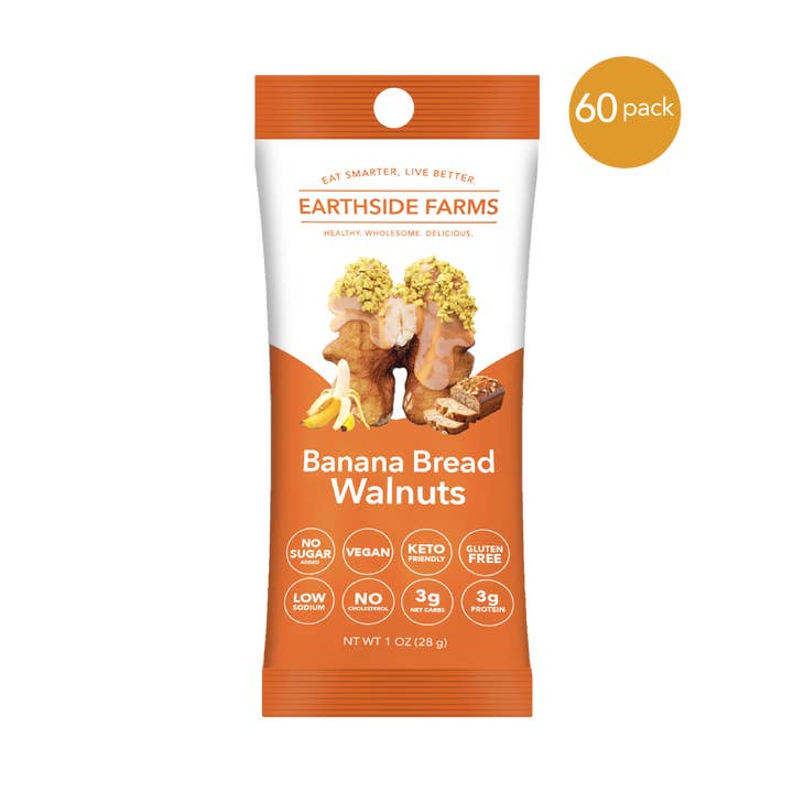 Banana Bread Walnuts No Sugar Added Candied Nuts for wholesale by Earthside Farms