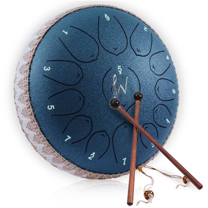 Wise Harmony LLC - Wholesale Musical Instrument - 12-Inch 13-Notes Steel Tongue Relaxing Meditation Rain Drum