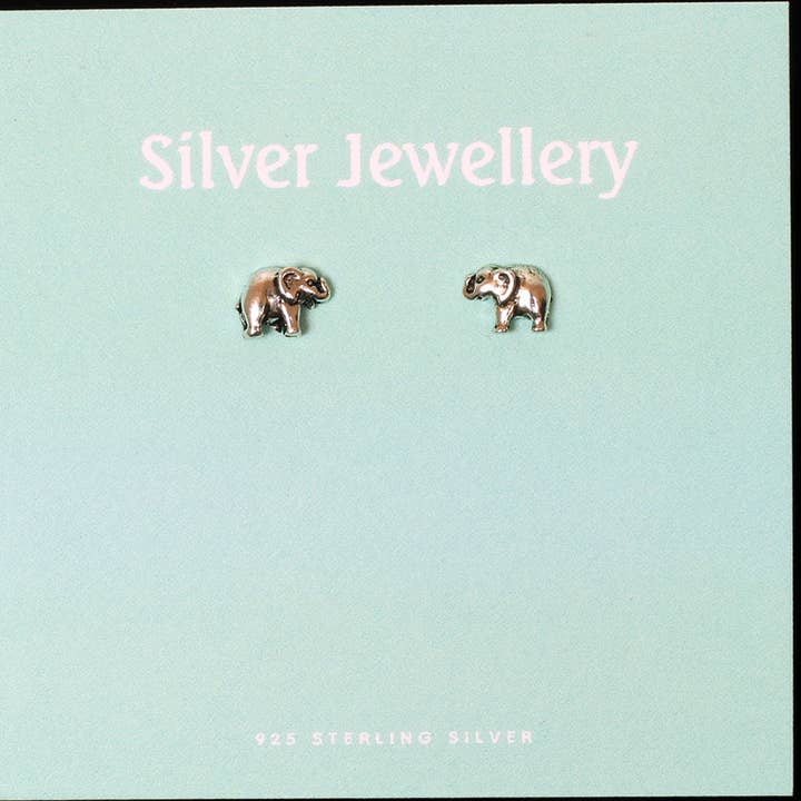 Carded Sterling Silver Elephant Studs for wholesale by Western Counties Wholesale