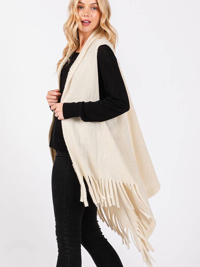 Hana - Vente Veste sans manches – femme - Gilet d'hiver en tricot à pompons à pois gaufrés19