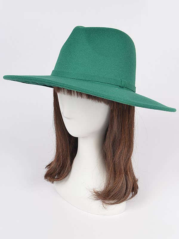 Chapeau Fedora Leo Band en fausse laine pour la vente par Shop Neighbors