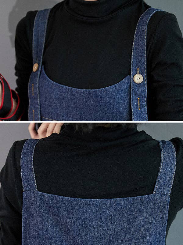 Sheer Trend – wholesale Overaller - Dam – Enkel Denim Knäppt Overaller & Klänning8