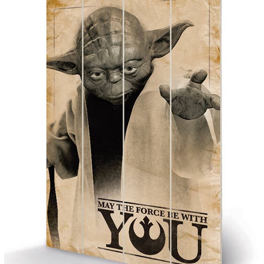 Star Wars (Yoda, May The Force Be With You) Wooden Wall Art for wholesale by The Art Group