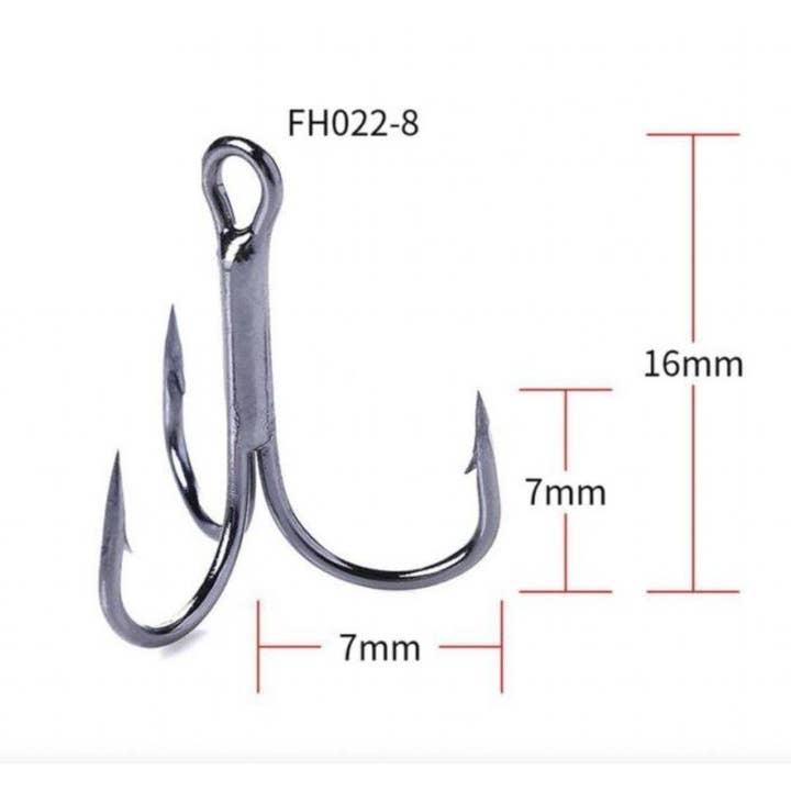 Outdoor Junction - Wholesale Outdoor Sign - (20) Carbon Steel 3-Prong Treble Fishing Hooks7