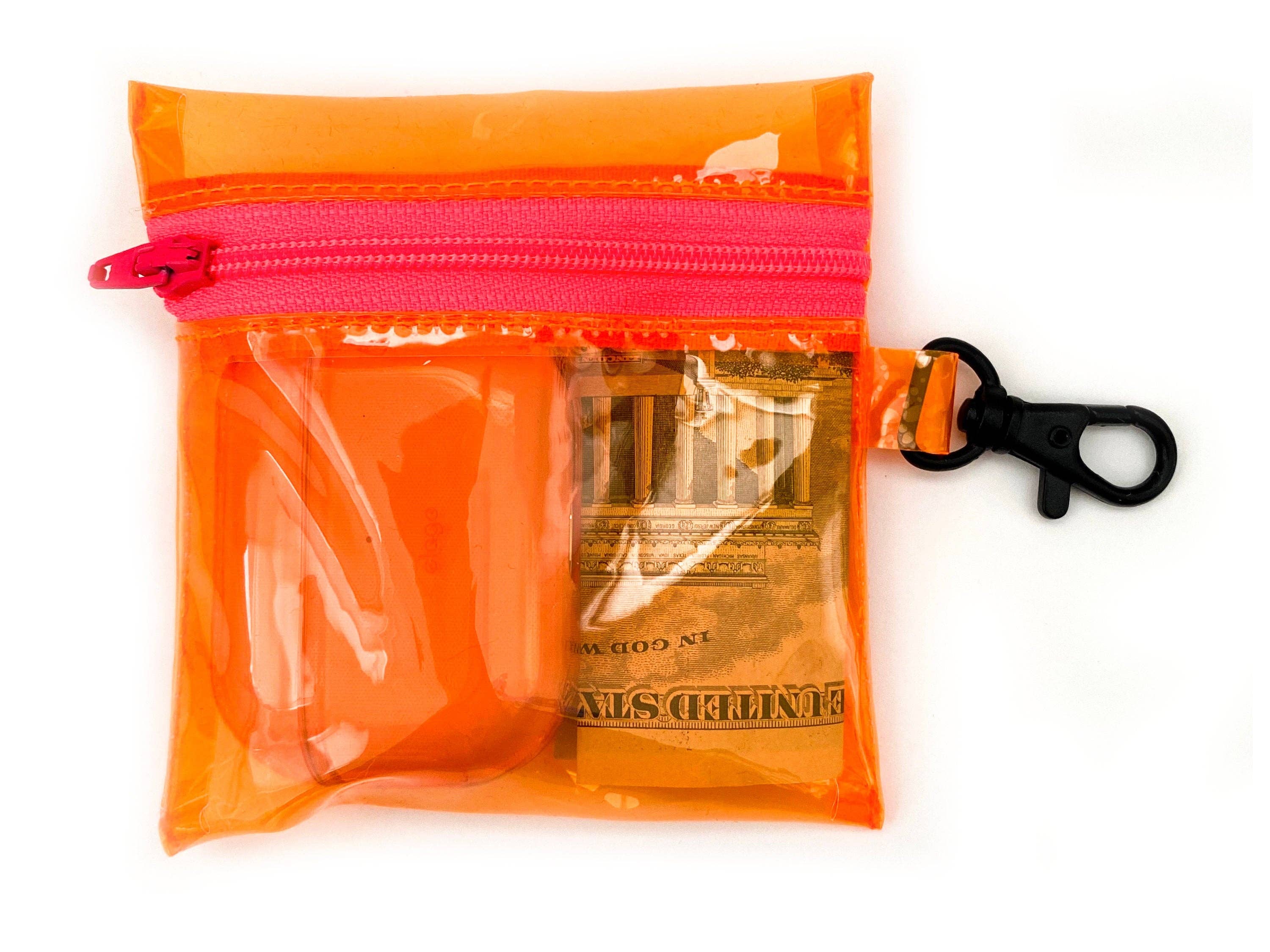 NEON SOL – wholesale Coin purse – Unisex – Transparent Clip-on Coin Pouch | neon orange9